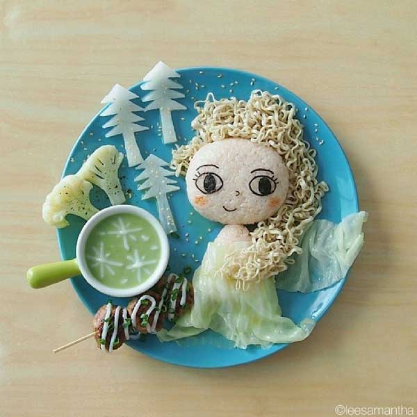 elsa frozen arte con comida