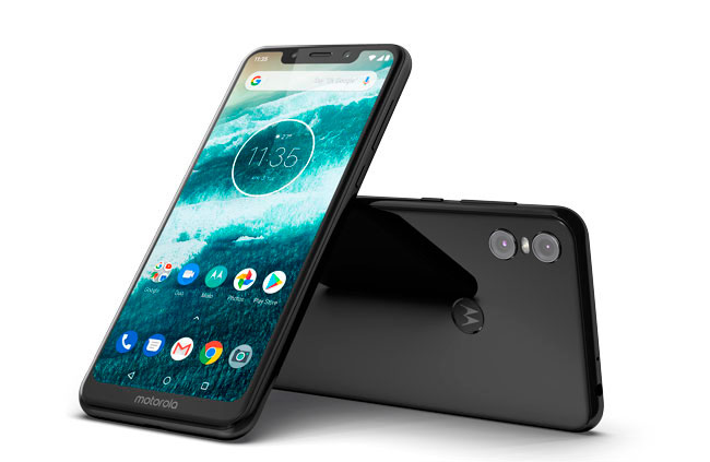 Nuevos mejores smartphones Motorola One negro frente y vuelta