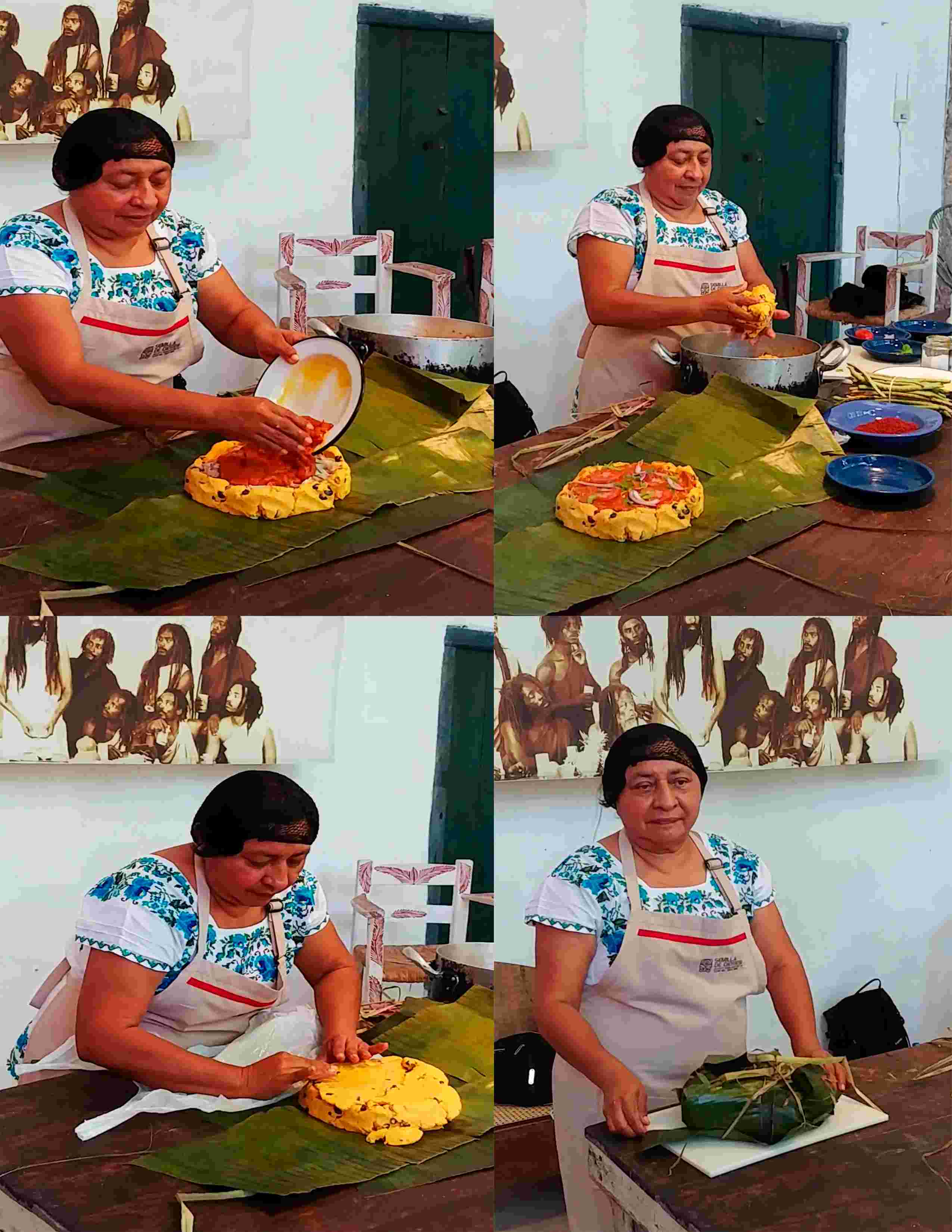 Elide Castillo Tzab prepara el mucbilpollo