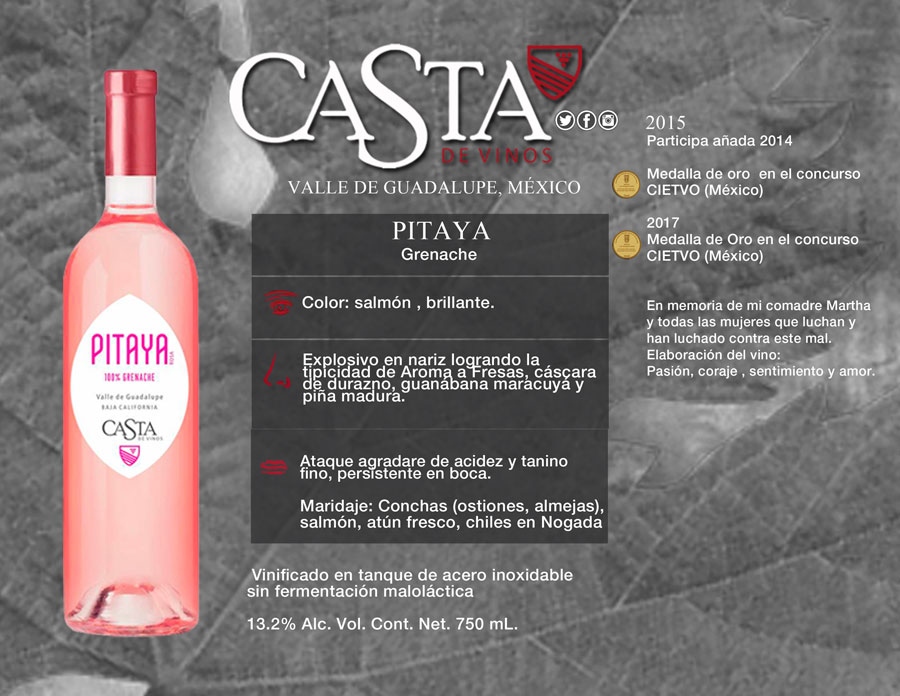 Ficha técnica casta de vinos pitahaya