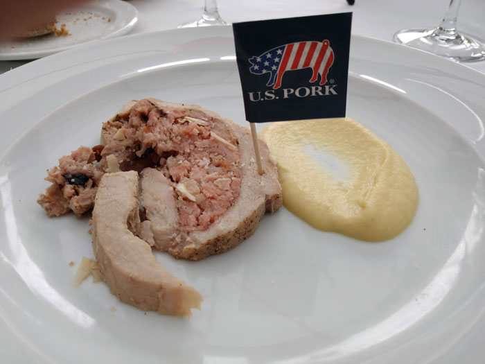 lomo de cerdo relleno con salsa de sidra masterclass de tendencias US Meat Export federation