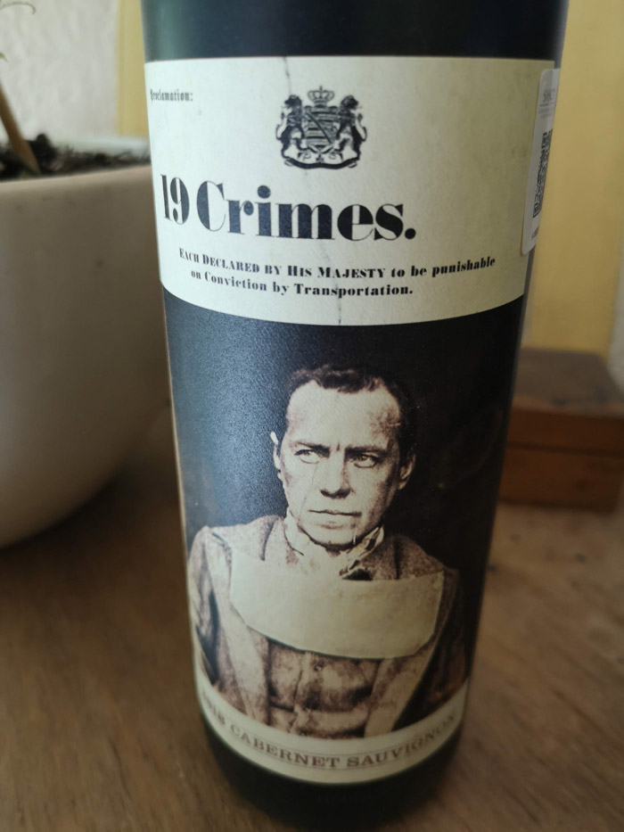 19 crimes vino cabernet Sauvignon