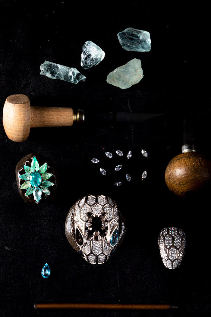 piedras turmalina paraiba y piezas bvlgari manufactura