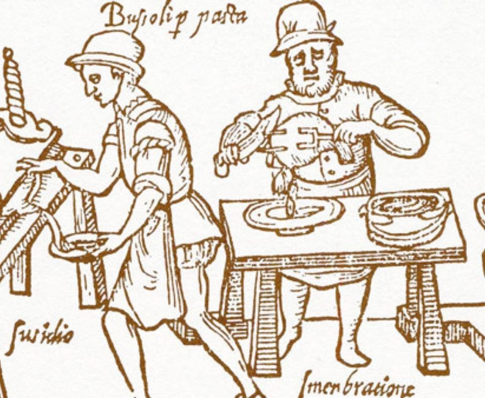 Ilustración de dos hombres en una cocina.