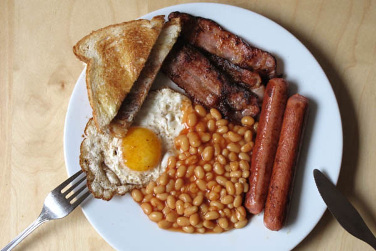 Plato completo con desayuno estilo inglés. Foto de Pexels.