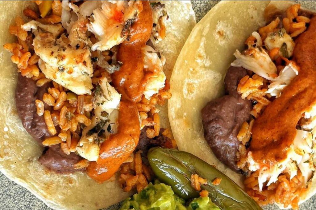 Tacos de langosta son populares en el estado de Baja California. 