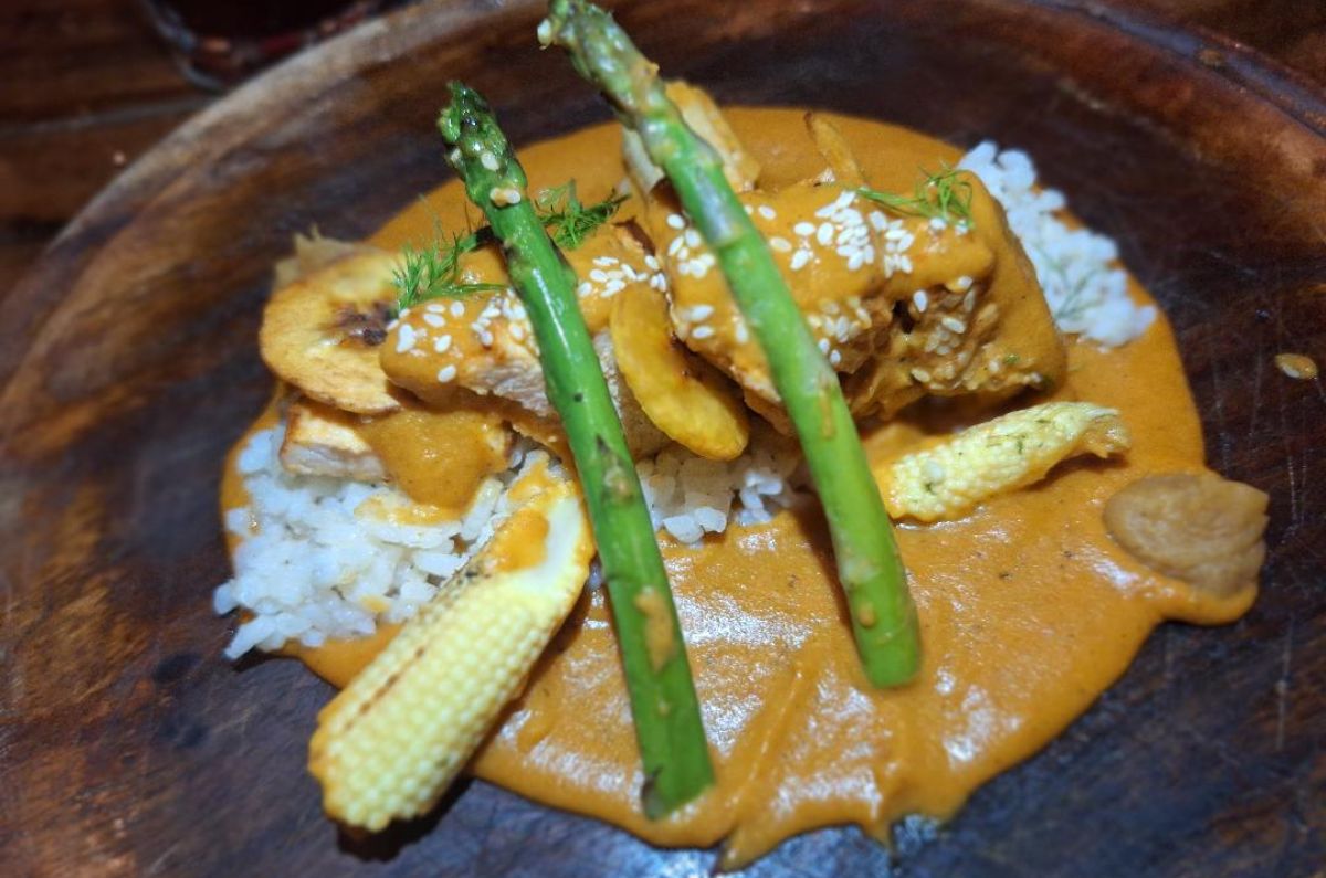 Pollo orgánico al grill con mole amarillo de Kondesa, foto de Miriam Carmo