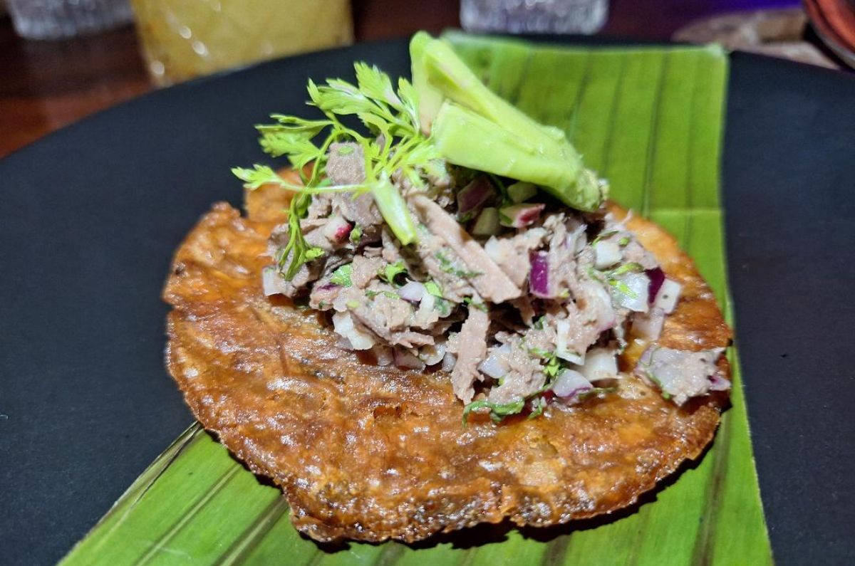 Tostada de dzik de venado en Baalmán, foto de Miriam Carmo