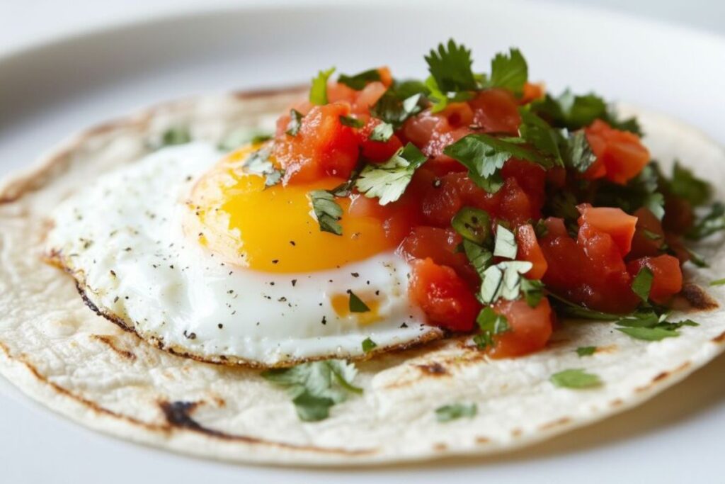 Los huevos rancheros son una receta mexicana popular en el desayuno.