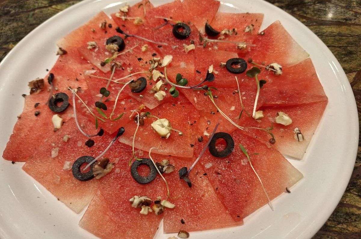 Carpaccio de sandía, foto de Miriam Carmo