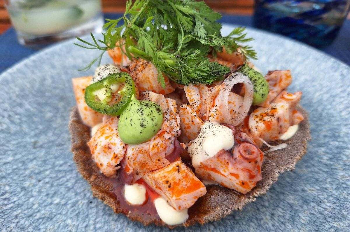 Tostada de pulpo en el restaurante Coco Grill, foto de Miriam Carmo