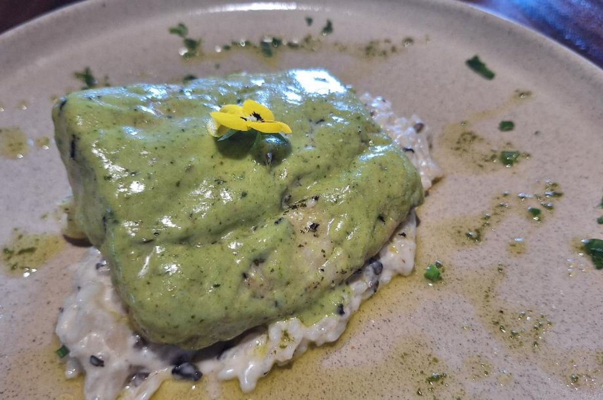 Filete de róbalo con pesto y rissoto, foto de Miriam Carmo