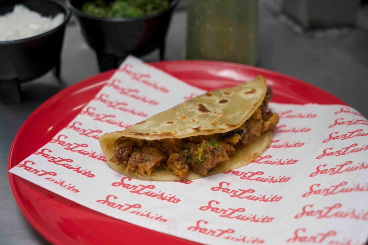 Taco de chicharrón norteño. Foto de cortesía.