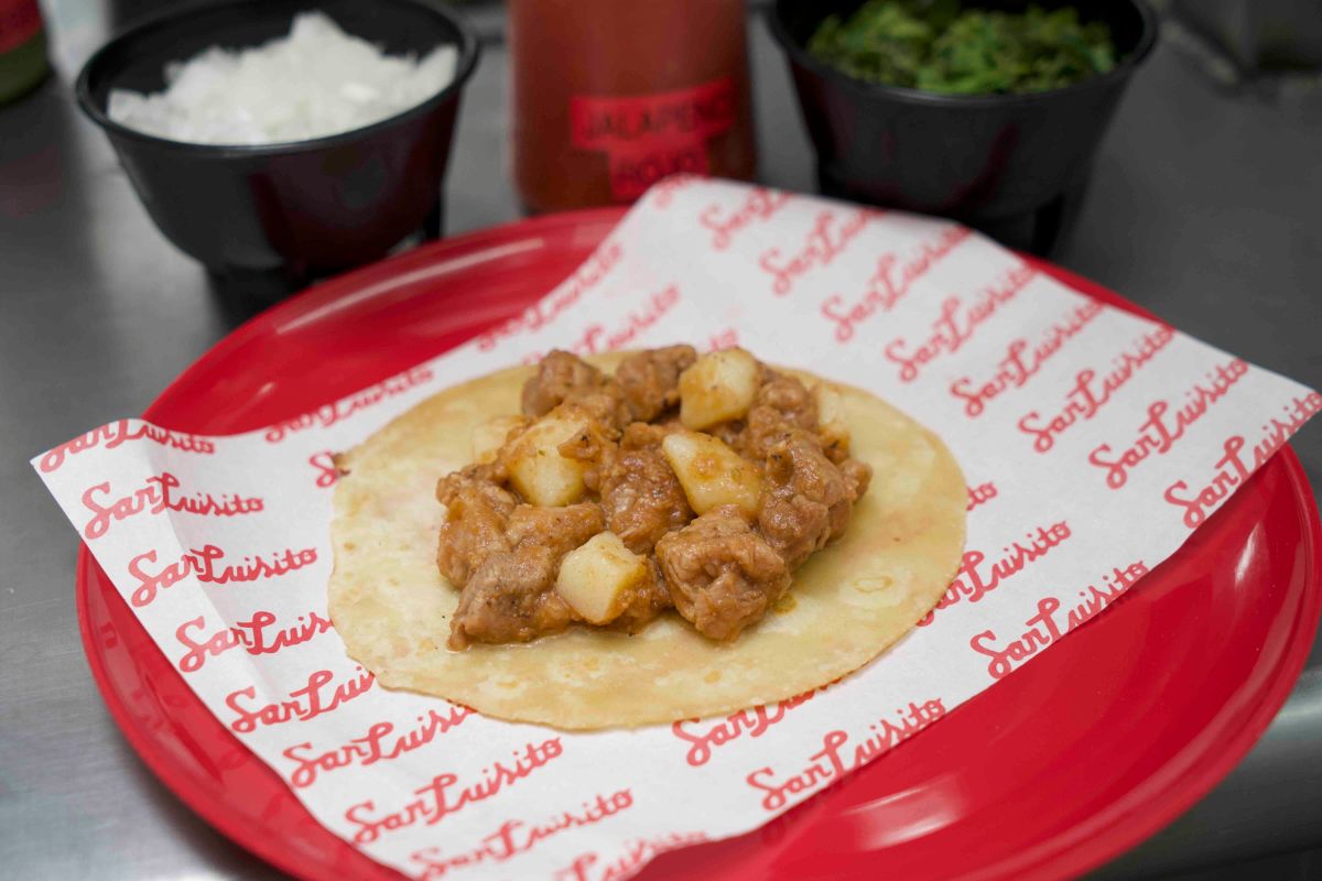 Taco de cortadillo norteño en tortilla de harina. Foto de cortesía.