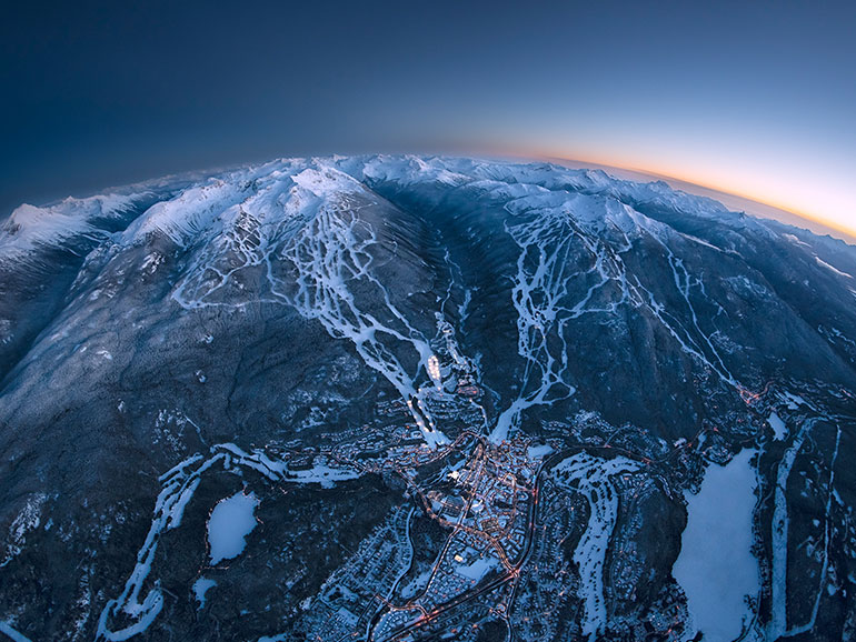 Montaña de ski de Whistler Blackcomb en Canadá.