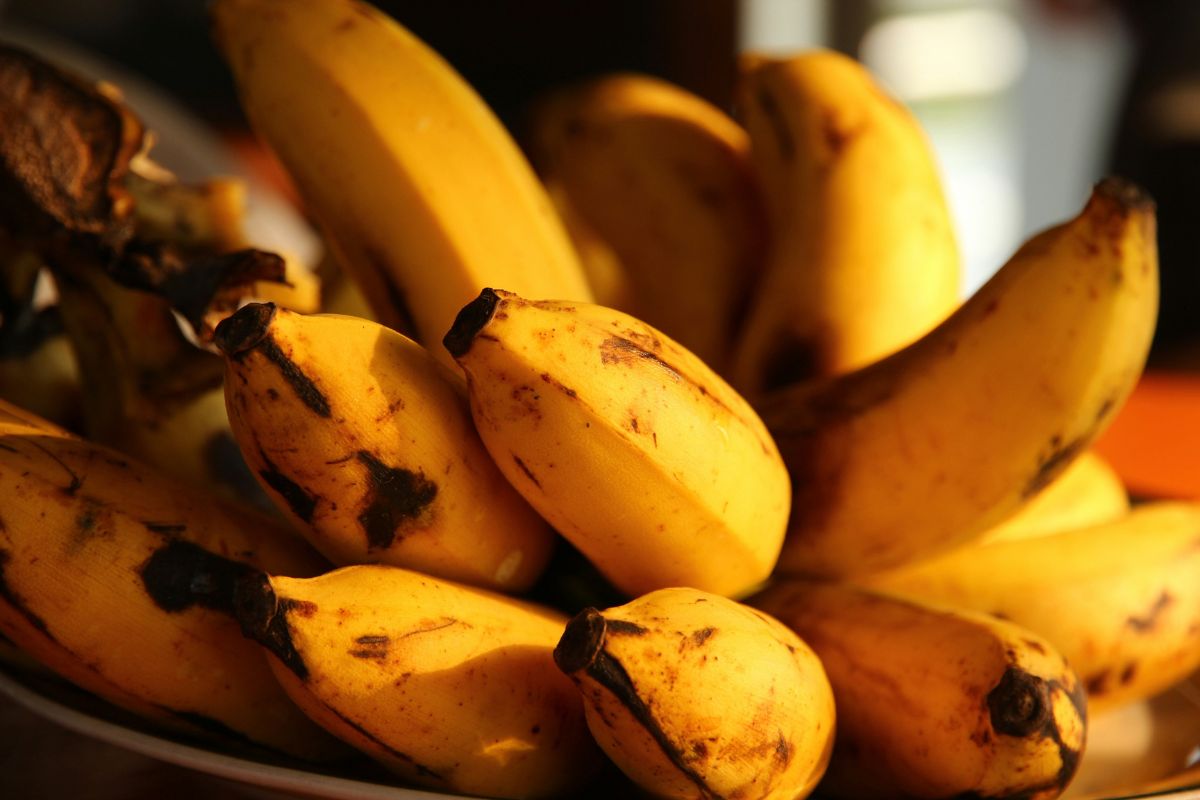Racimo de plátanos en su mejor punto de maduración. Foto de Pexels.