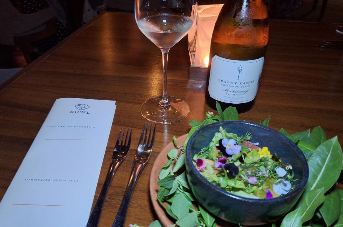 Ensalada de cítricos de Oxkutzcab con mousse de queso de cabra y limón maridado con Craggy Range, Sauvignon Blanc, Martinborough, NZ, foto de Miriam Carmo