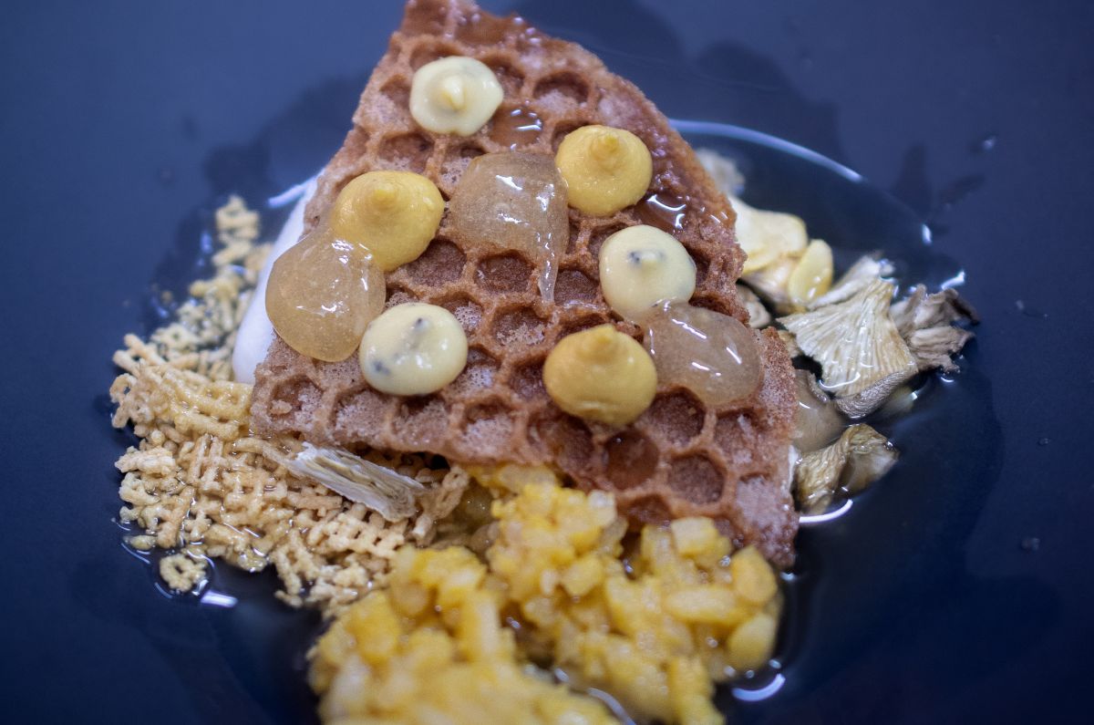 Postre Panal del chef Evia, foto proporcionada por el hotel