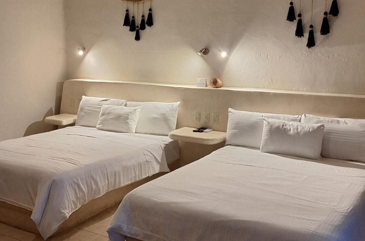 Interior de una de las habitaciones del hotel Paamul, foto de Miriam Carmo
