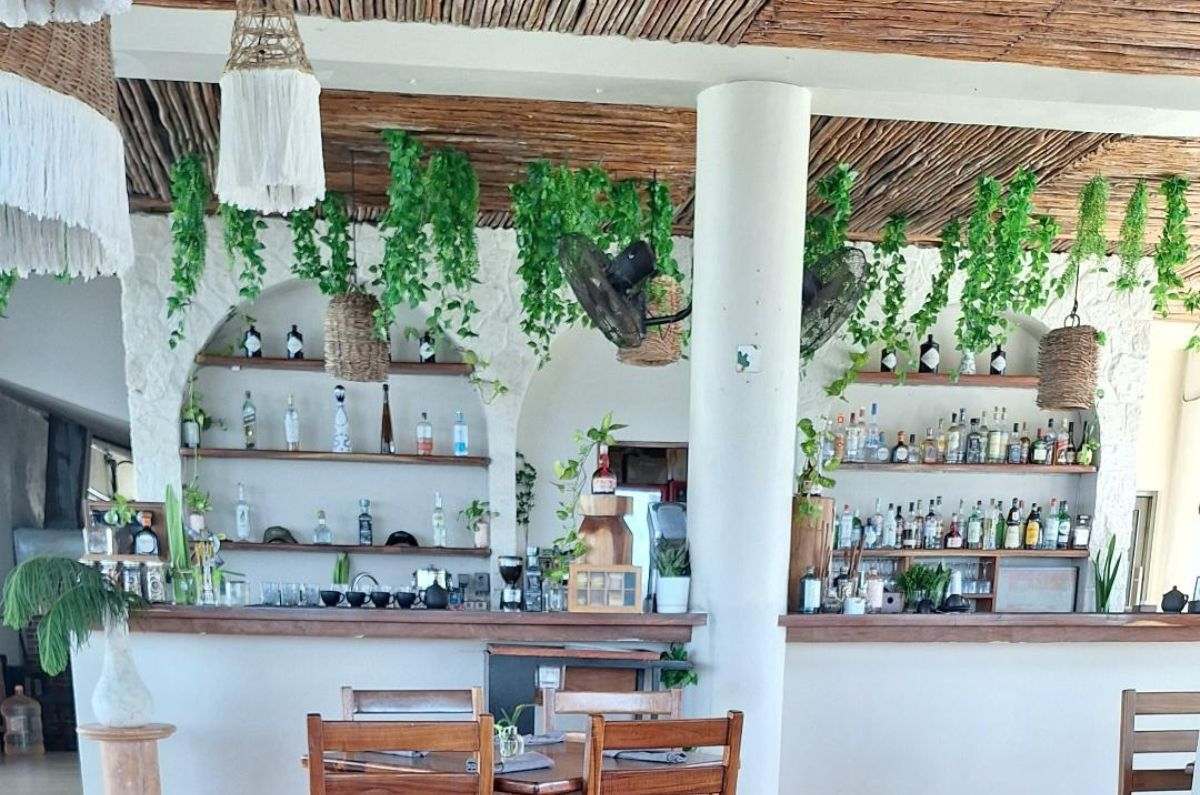 La barra del restaurante en Paamul, foto de Miriam Carmo