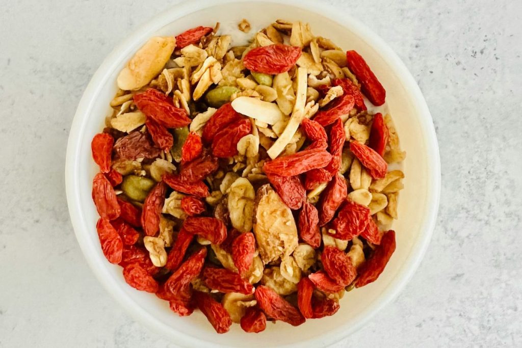 Las bayas de goji son un superalimento que se consume deshidratado.