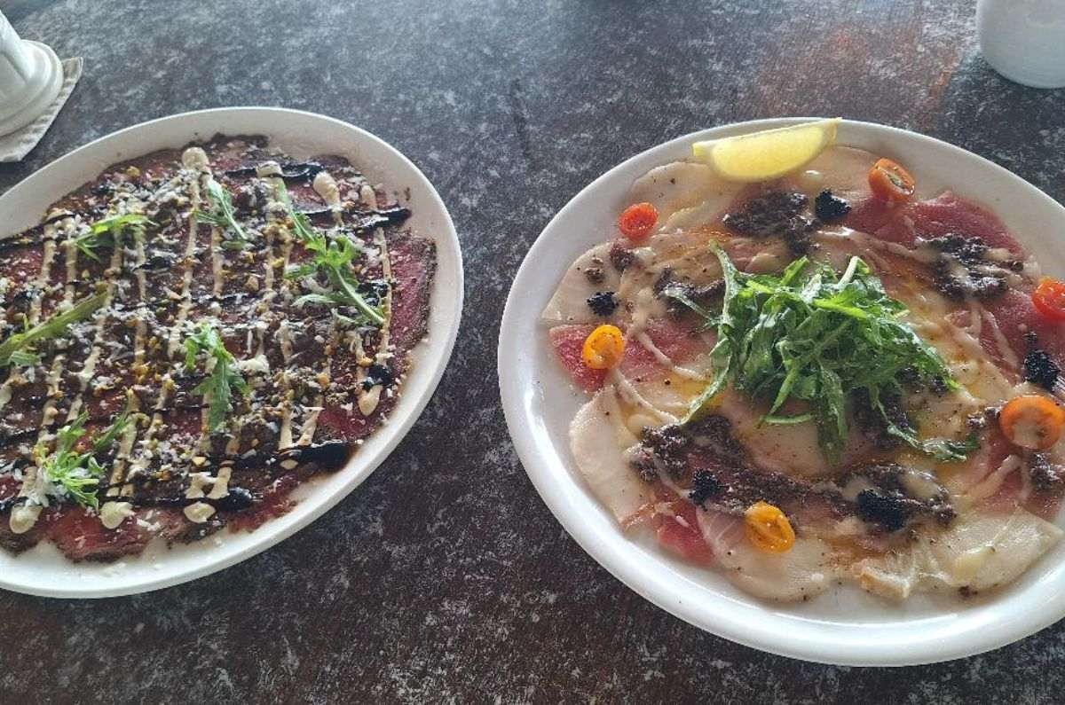 Carpaccio bi tonno y carpaccio de Wagyu, foto de Miriam Carmo