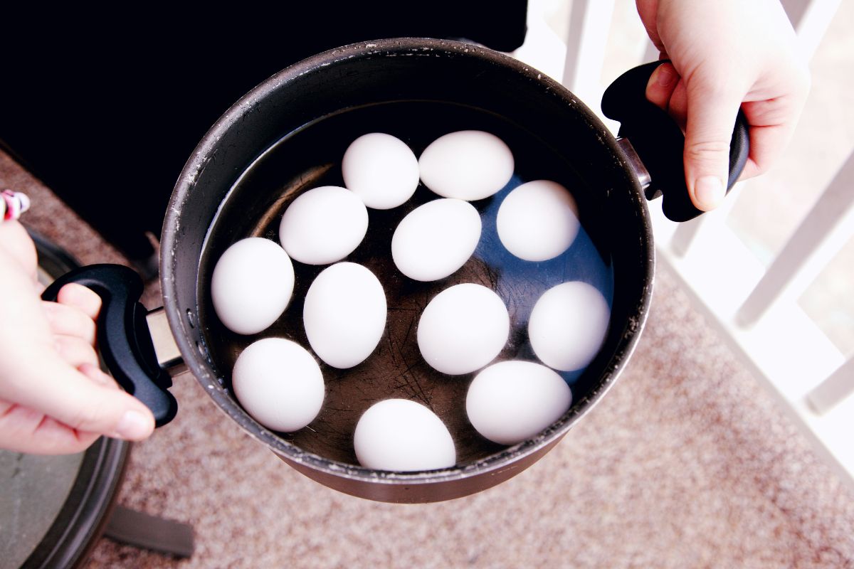 Huevos cocidos en agua. Foto de Pexels.