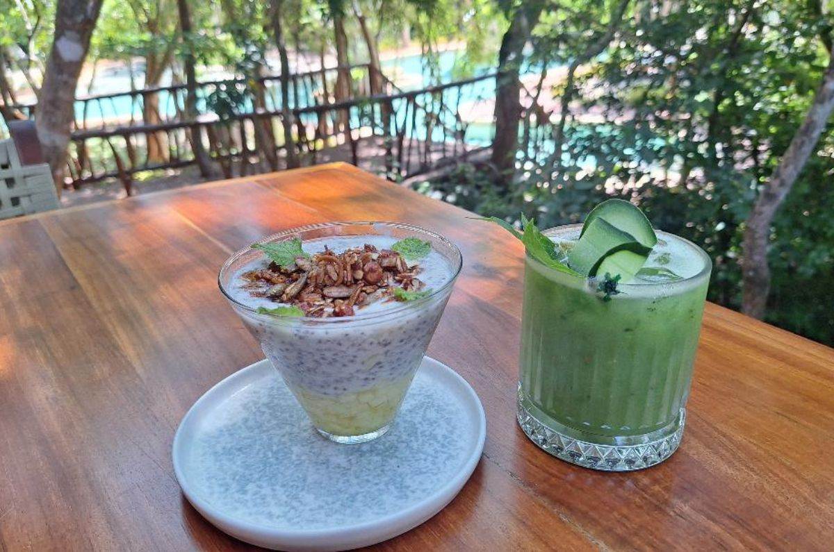Desayuno: chía pudding y jugo verde, foto de Miriam Carmo