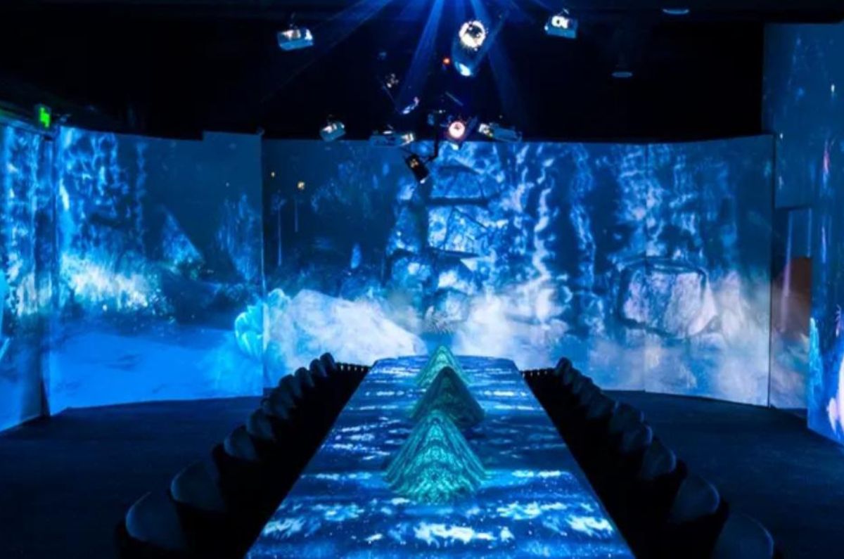 Videomapping durante la cena The Table, foto proporcionada por el hotel