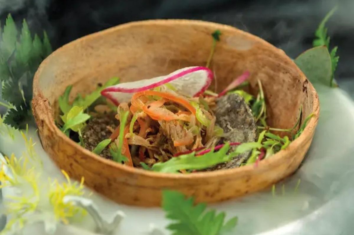 Tzic (salpicón) de venado en la cena The Table, foto proporcionada por el hotel