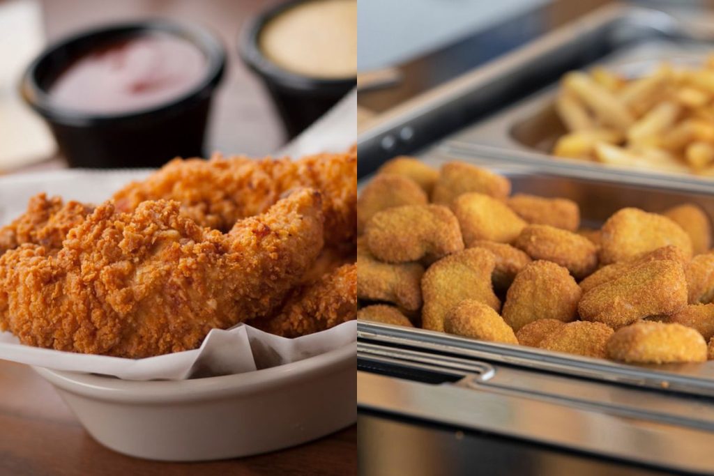 Razones por las que los chicken tenders y los nuggets no son iguales