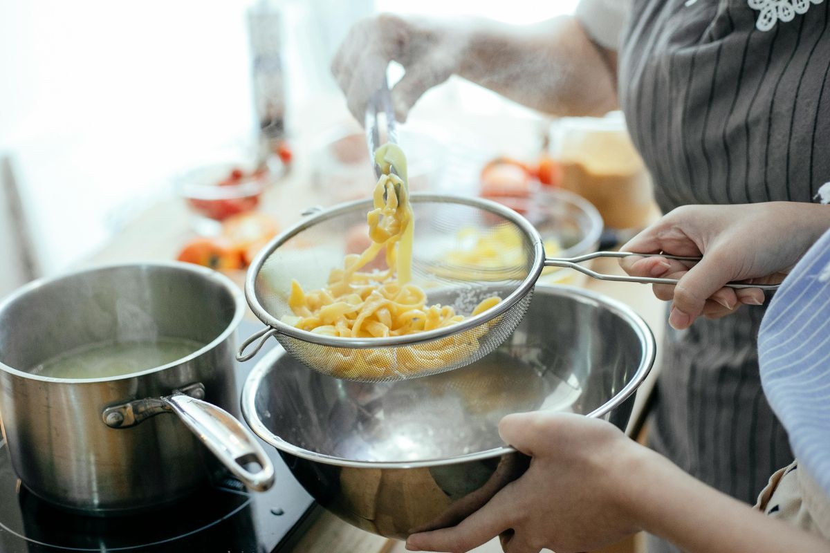 Pasta fresca cocida. Foto de Pexels.