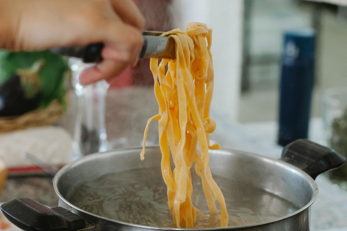 Pasta fresca cocida. Foto de Pexels.