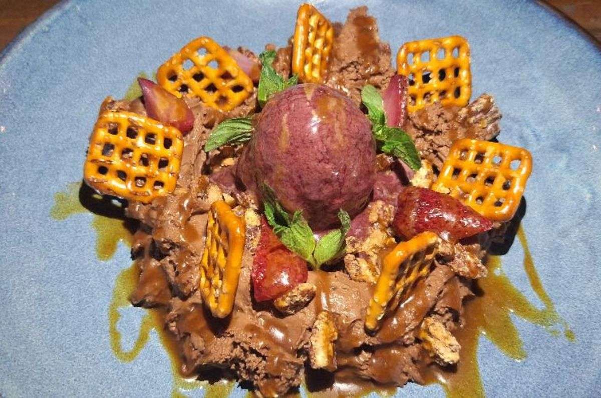 Mousse de chocolate y pretzel, foto de Miriam Carmo