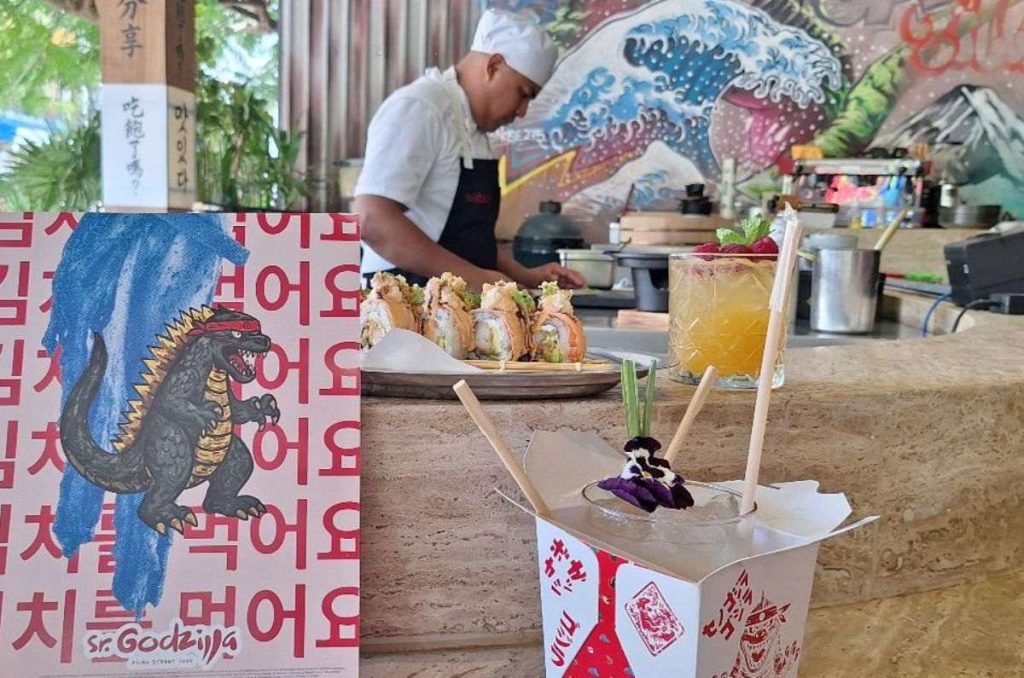 Cultura pop japonesa y cocina divertida con Sr. Godzilla Playa del Carmen