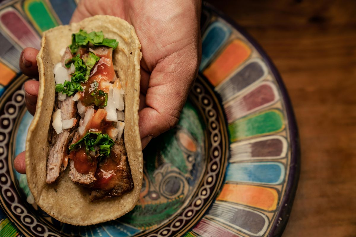 Taco de carne asada. Foto de Pexels.
