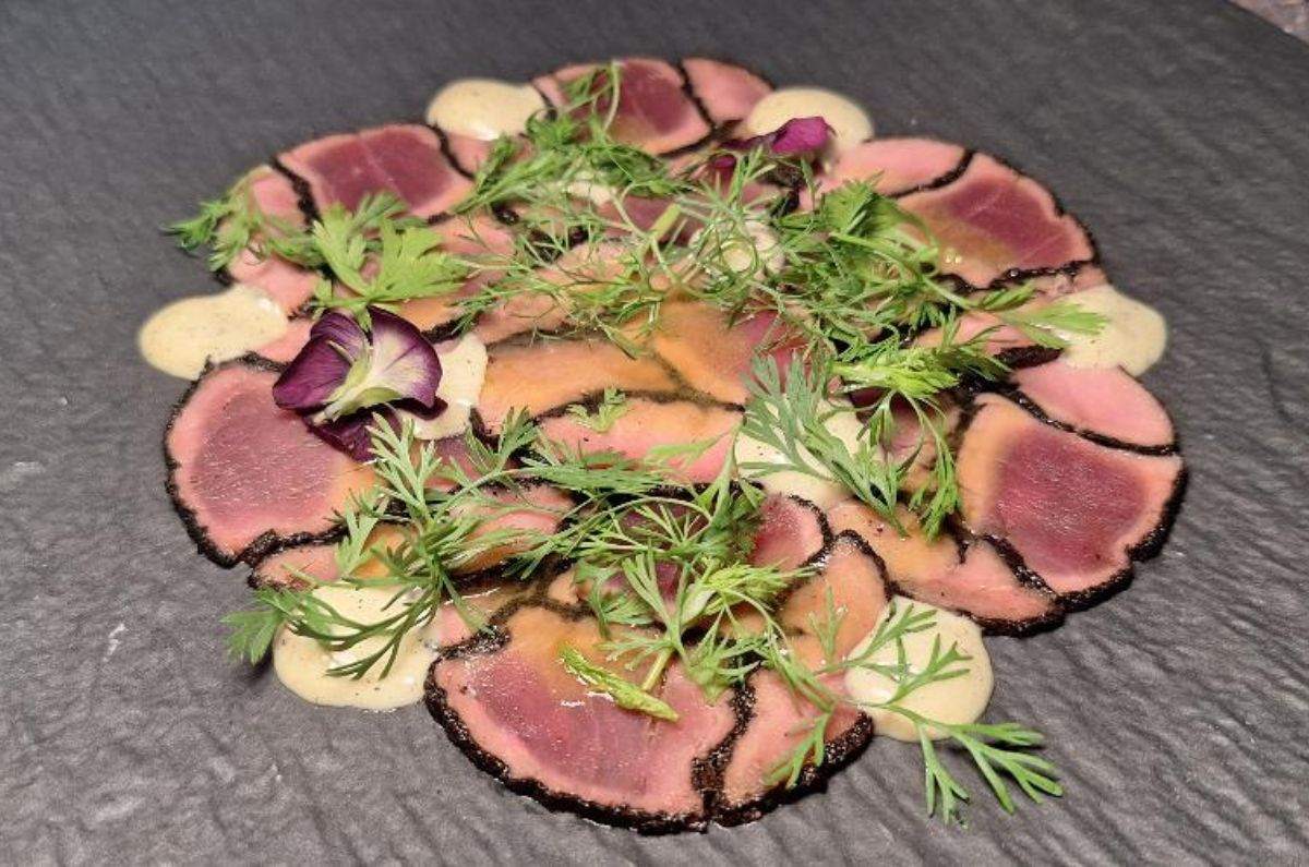 Tiradito de atún del chef Manuel Morales, foto de Miriam Carmo